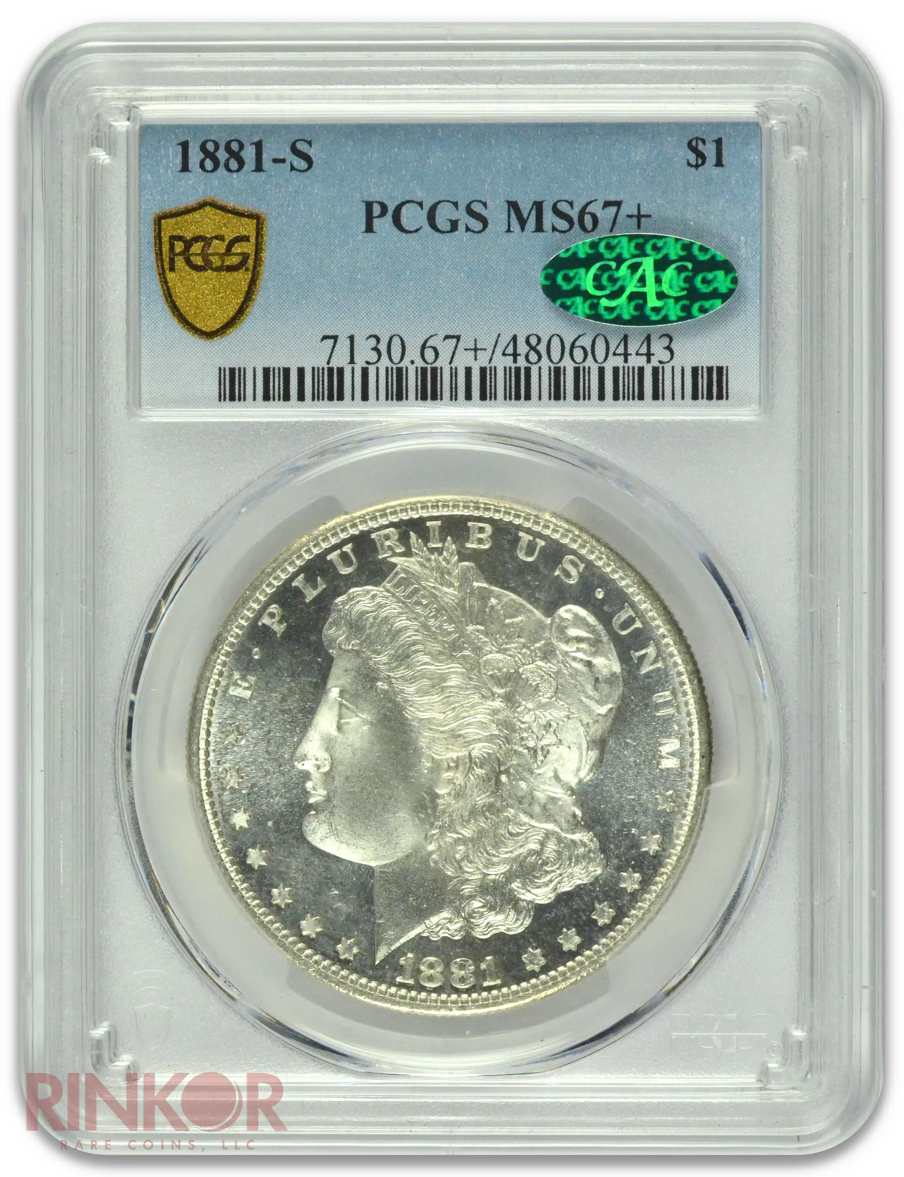 1881-S $1 Morgan Dollar PCGS MS 67+ CAC