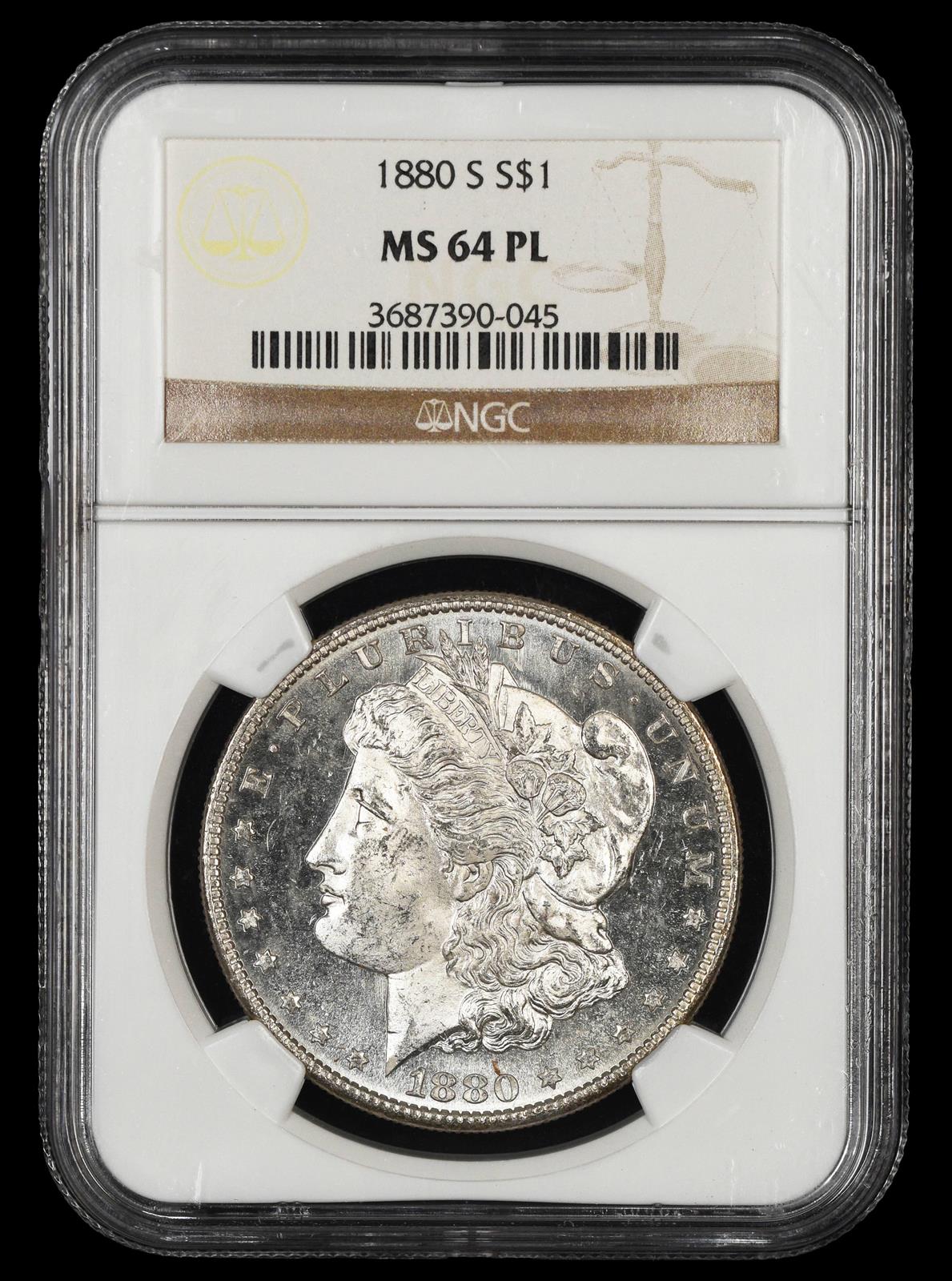 1880 S $1 NGC MS64PL