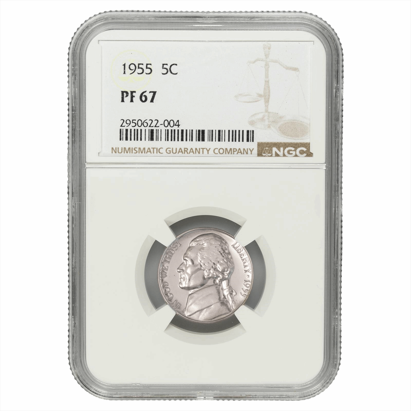 1955 Jefferson Nickel 5C NGC PF 67