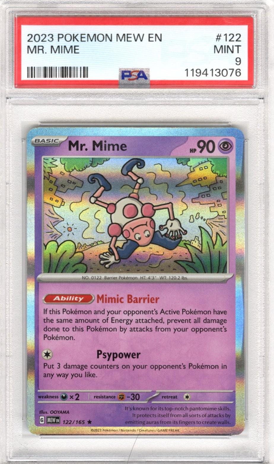2023 Pokemon Mew En Mr. Mime #122 PSA MINT 9 