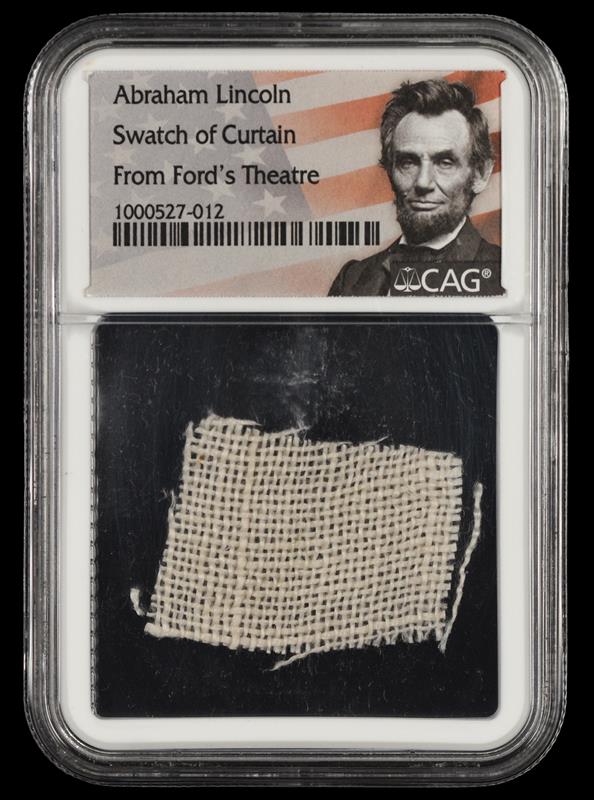 Abraham Lincoln Swatch of Curtain from Fords Theatre 
