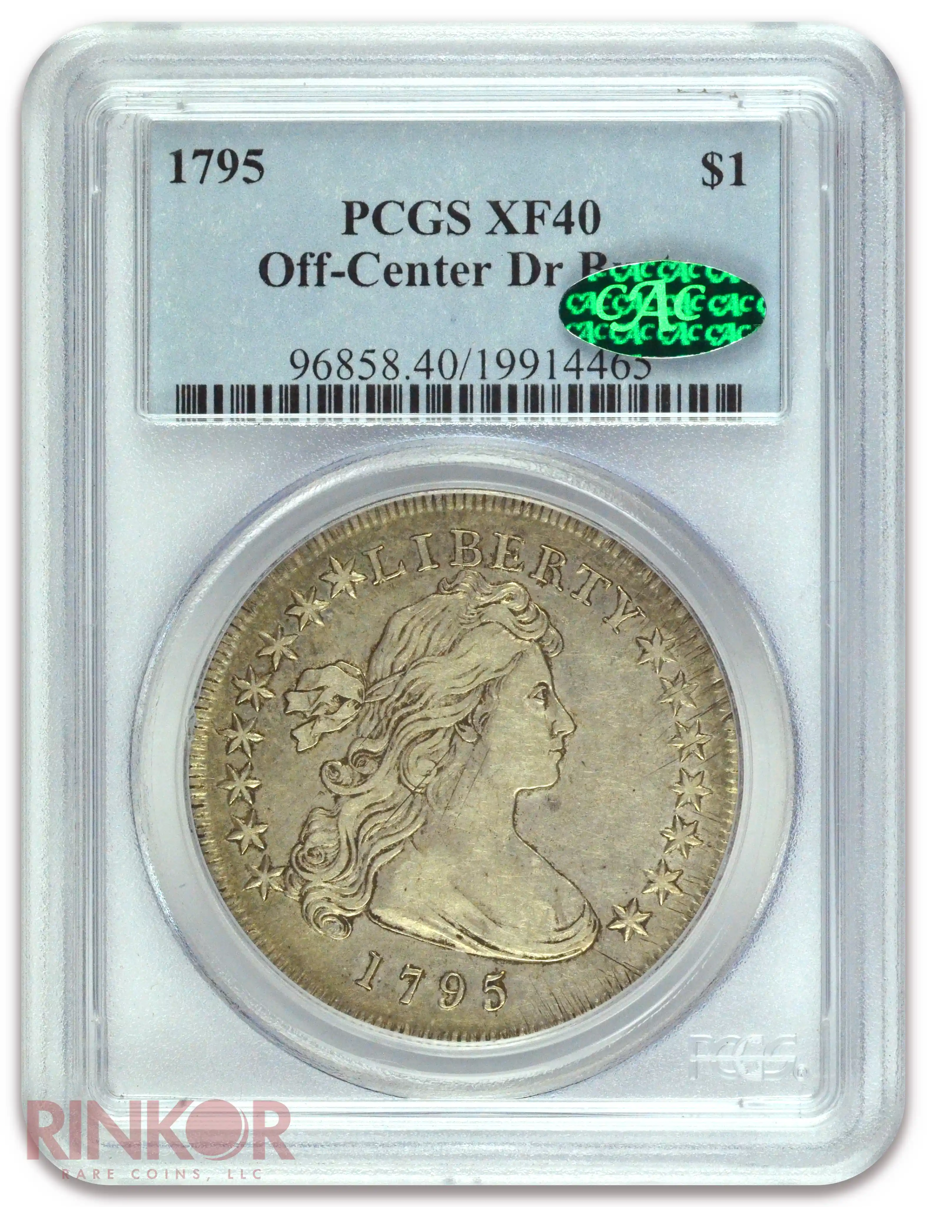 1795 $1 Off-Center Bust Draped Bust Dollar PCGS XF-40 CAC