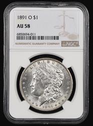 1891 O $1 NGC AU58 AU58