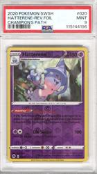 2020 Pokemon SWSH Champions Path Hatterene - Rev Foil #020 PSA MINT 9 