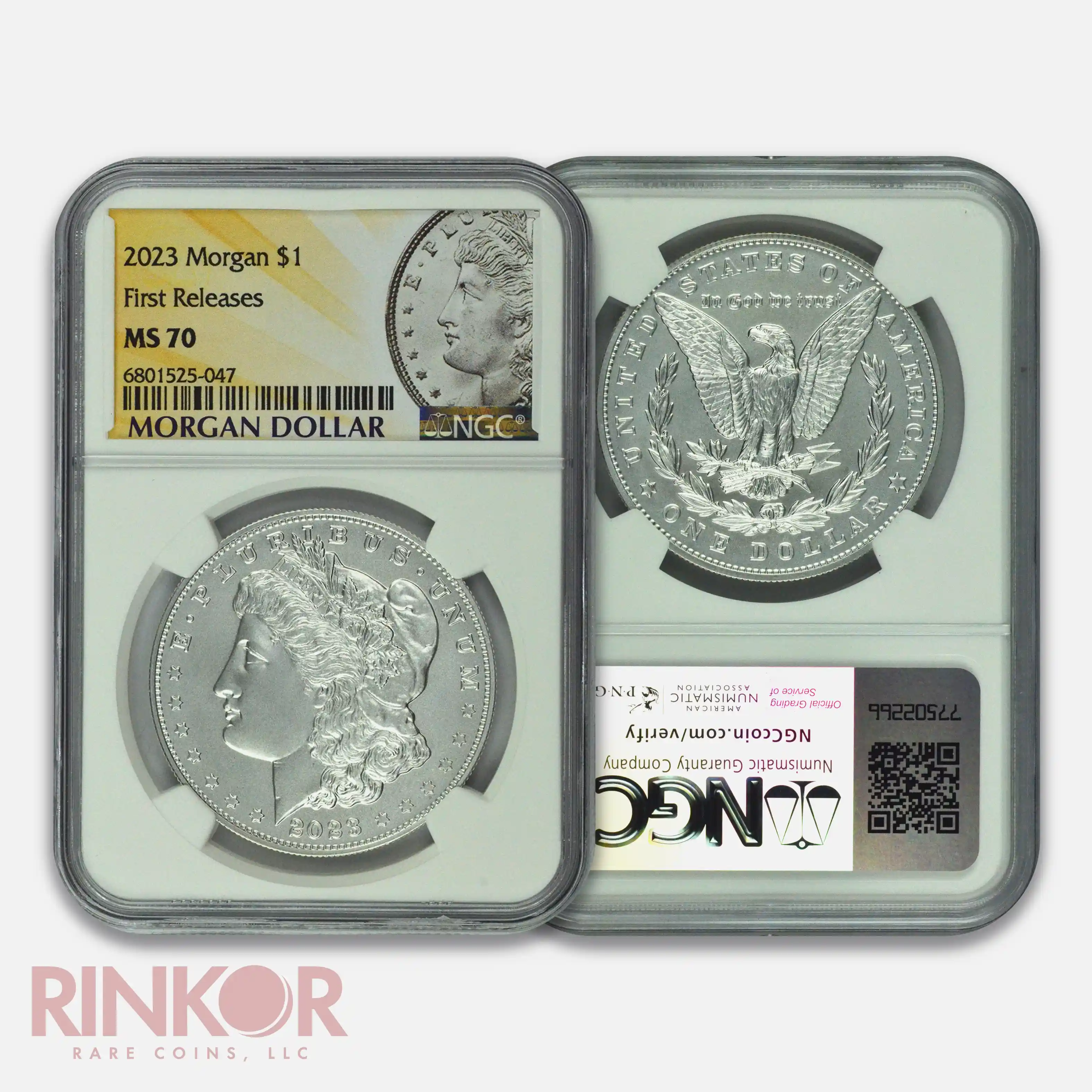 2023 $1 Morgan Dollar and Peace Dollar 2-Coin Set First Releases NGC MS 70