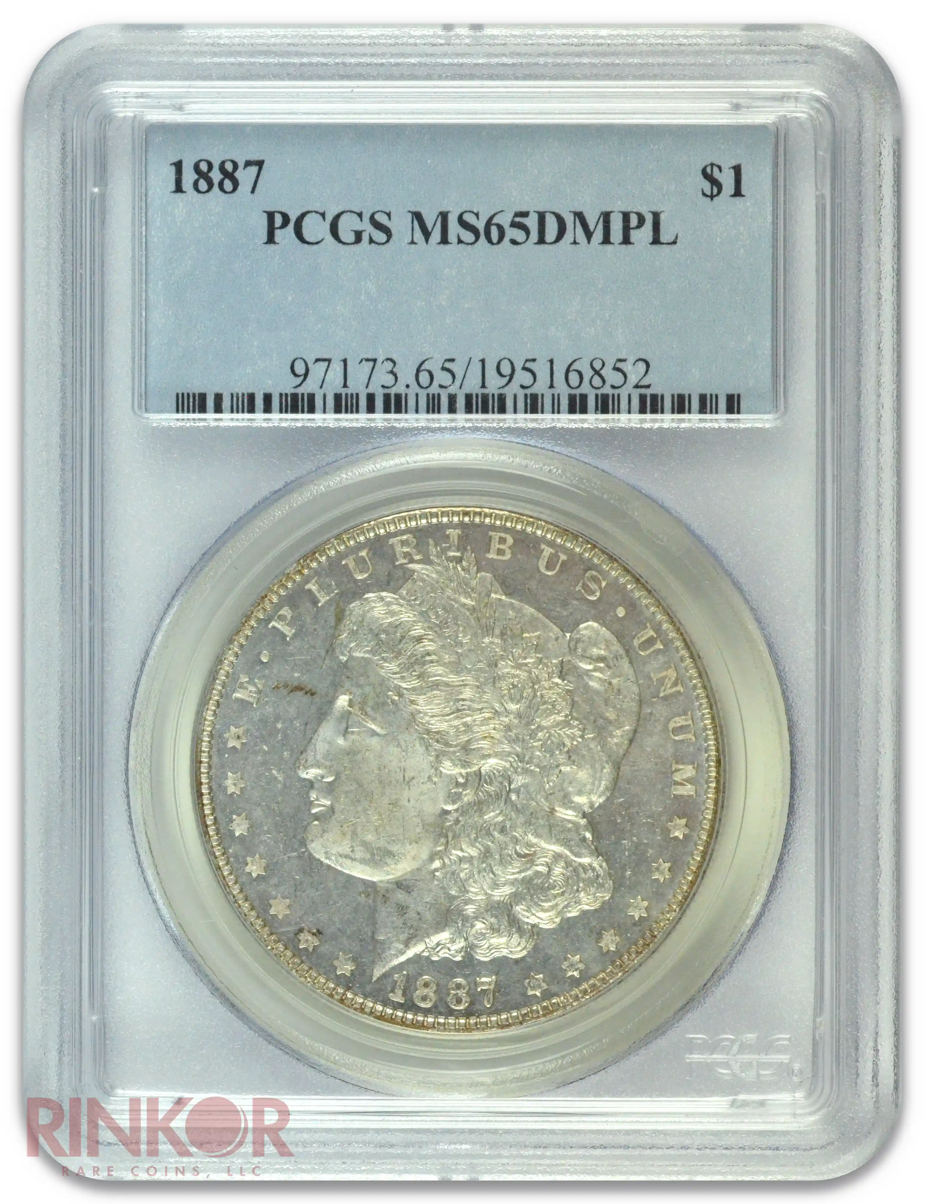 1887 $1 Morgan Dollar PCGS MS 65 DMPL