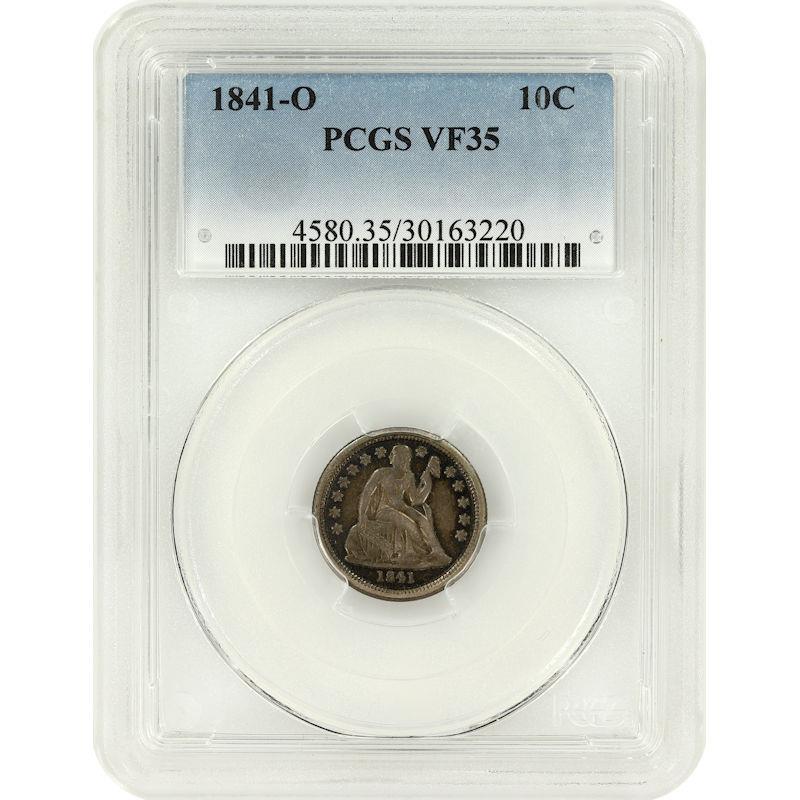 1841-O Seated Liberty Dime 10C PCGS VF35 New Orleans Mint Coin