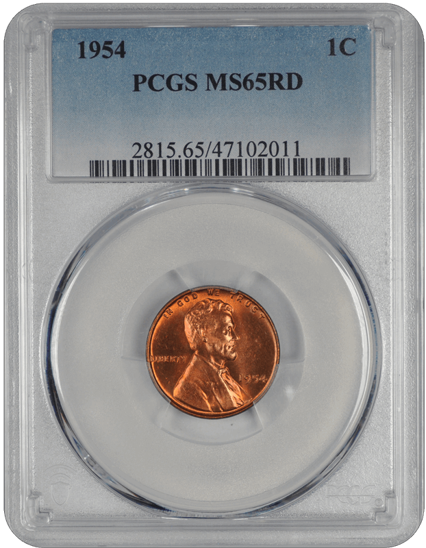 1954 Lincoln PCGS RD 65