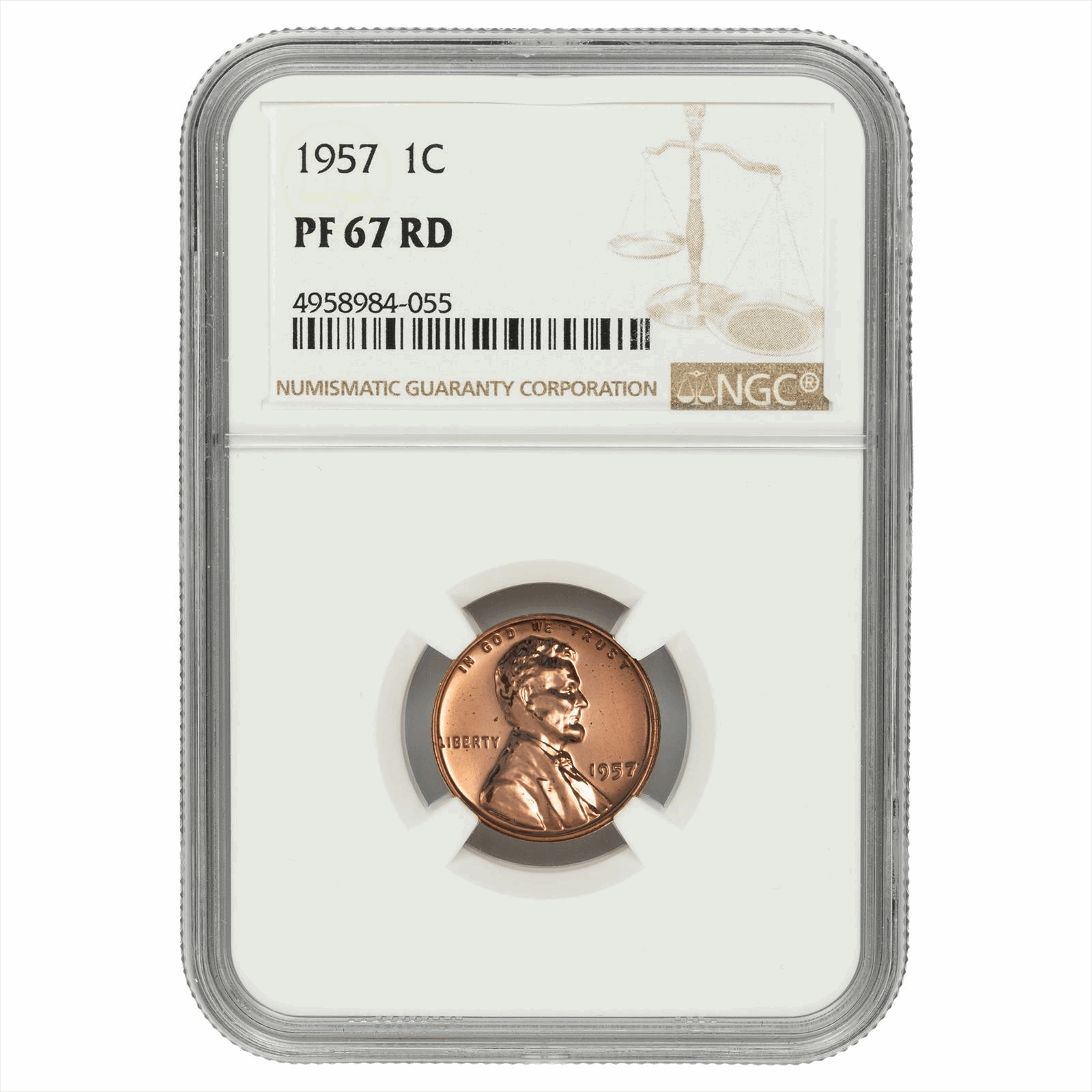 1957 Lincoln Wheat Cent 1C NGC PF 67 RD