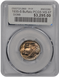 1935-S Buffalo PCGS MS 67