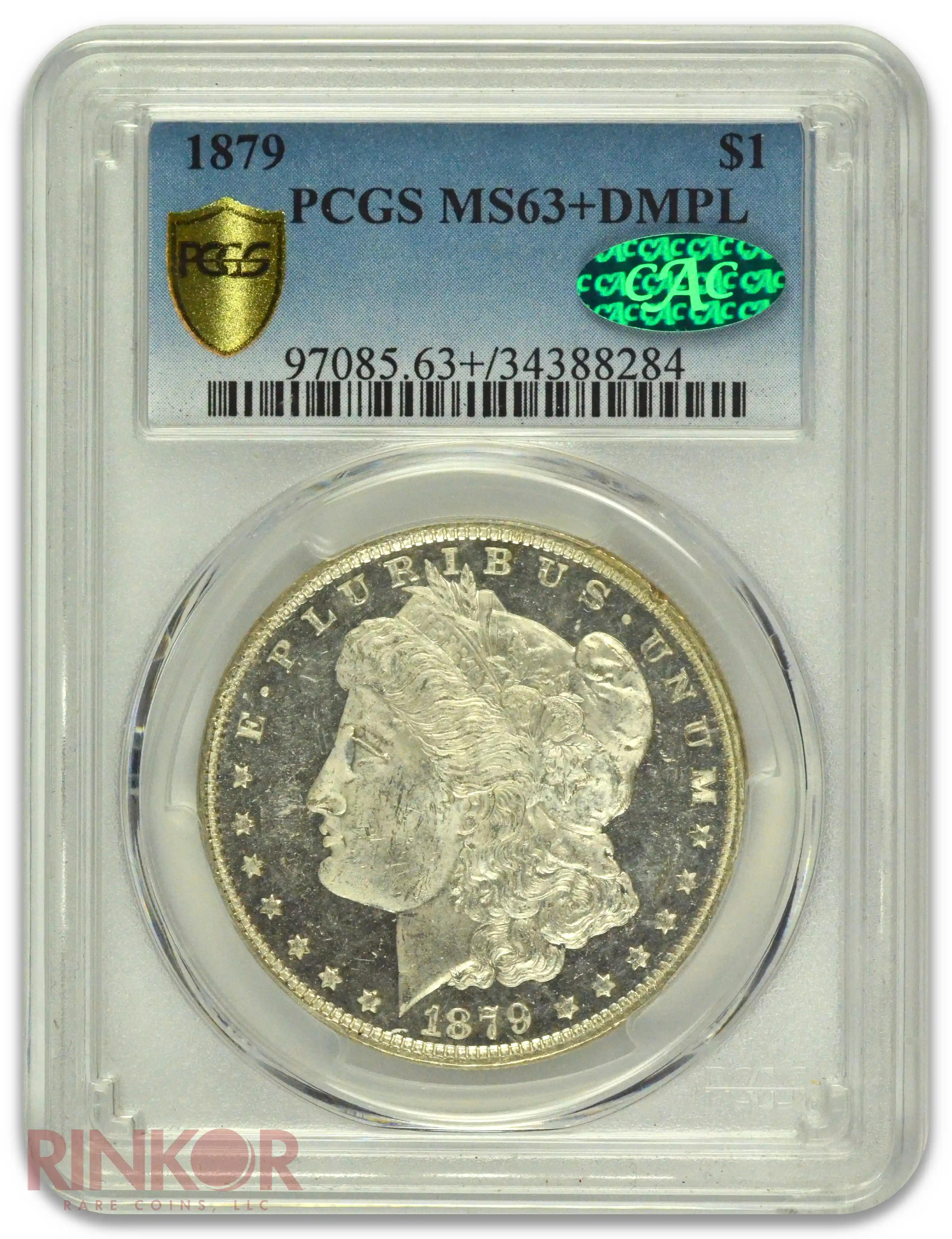 1879 $1 Morgan Dollar PCGS MS 63+ DMPL CAC