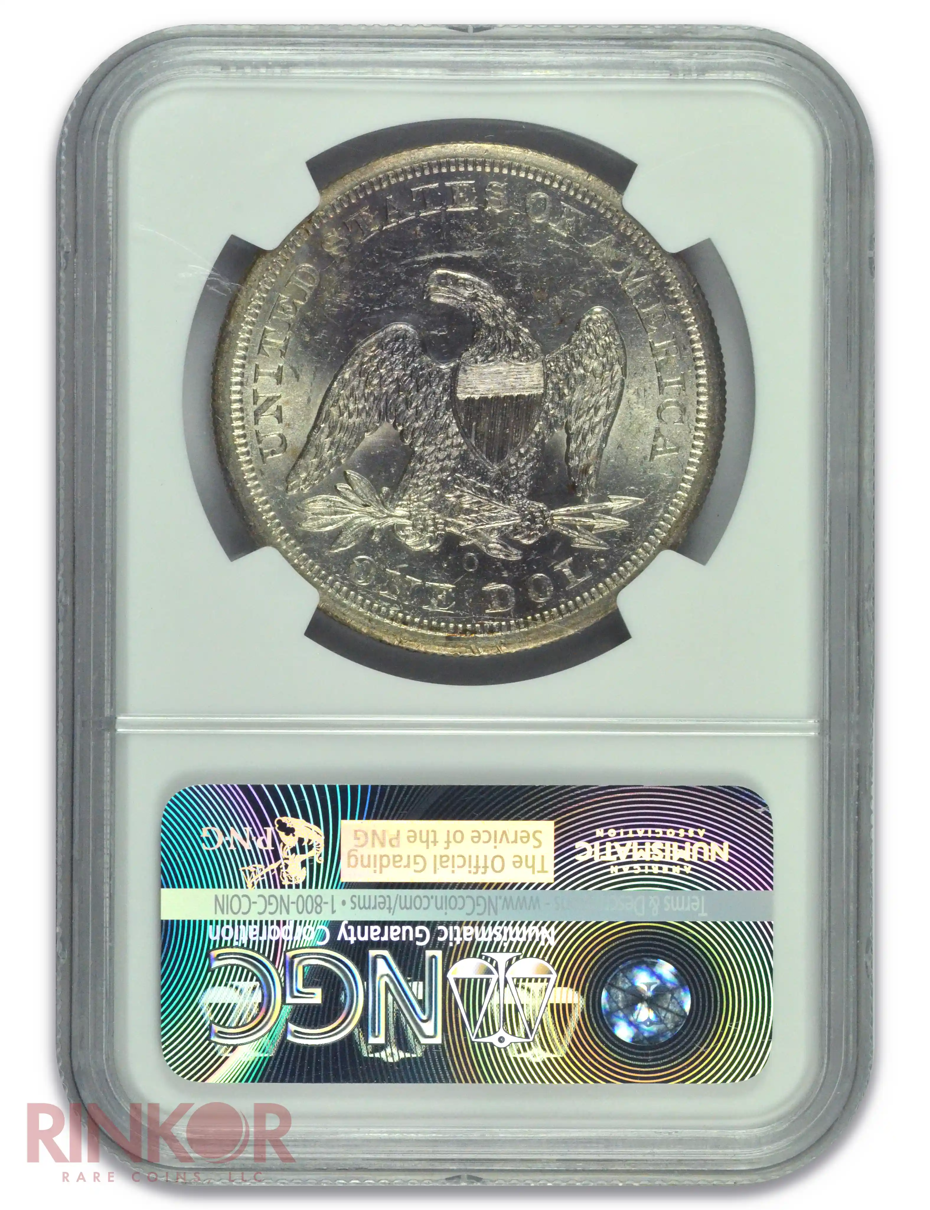 1860-O $1 Seated Dollar NGC MS 61