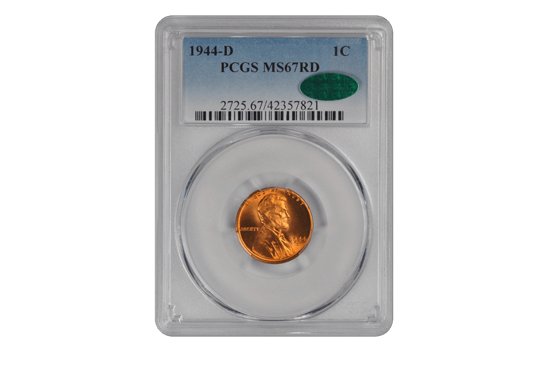 1944-D Lincoln Wheat PCGS (CAC) MS 67 RD