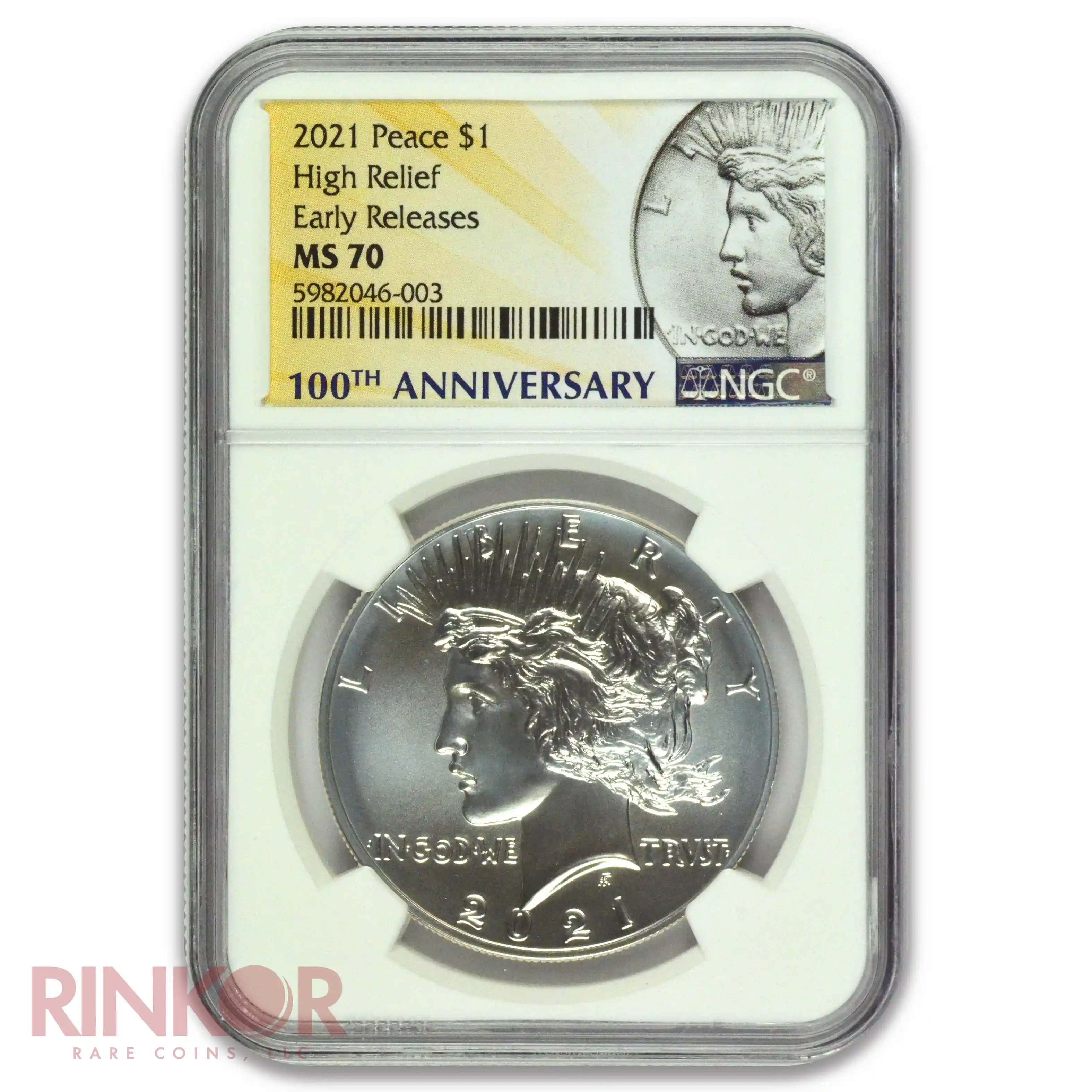 2021 $1 Peace Dollar 100th Anniversary Early Releases NGC MS 70