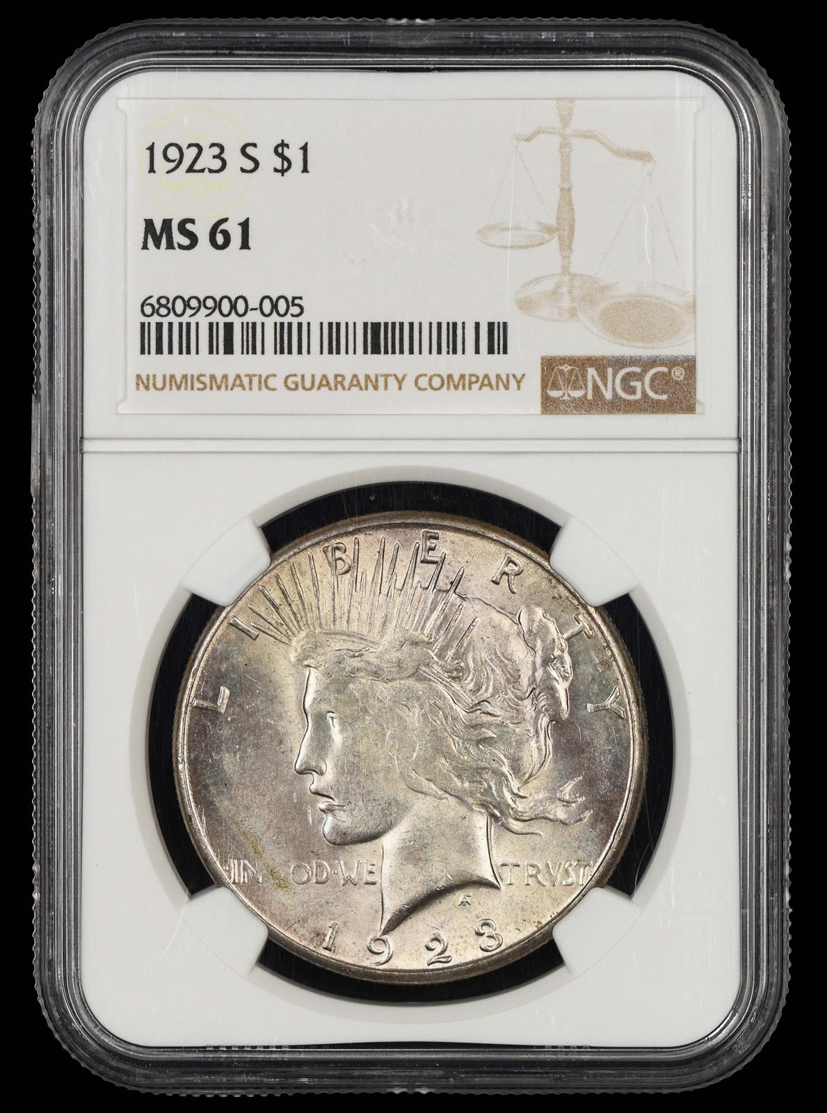 1923 S $1 NGC MS 61