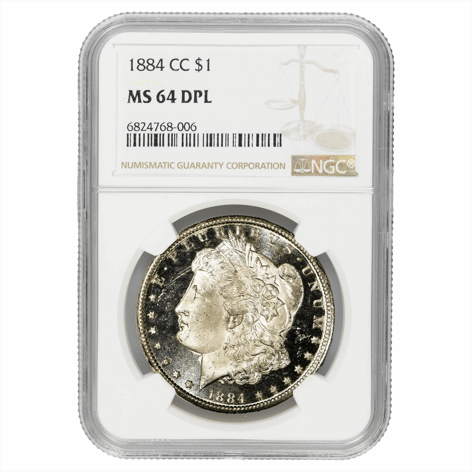 1884-CC Morgan Silver Dollar $1 NGC MS 64 DPL