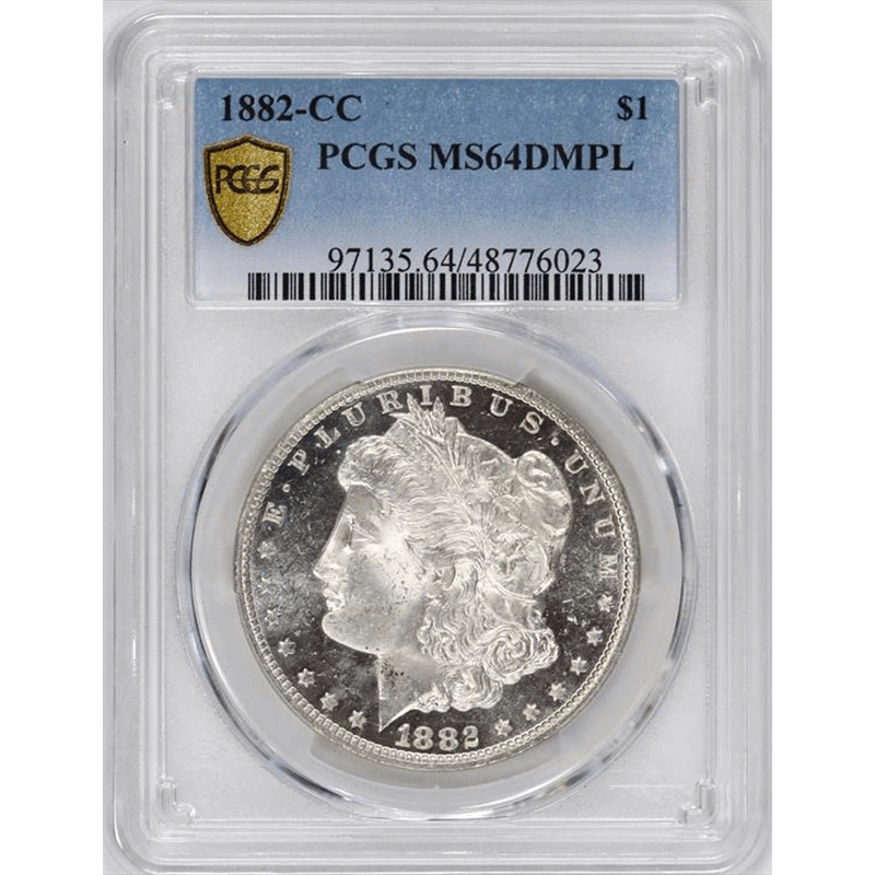 1882-CC $1 Morgan Silver Dollar - PCGS MS64DMPL - Deep Mirror Prooflike