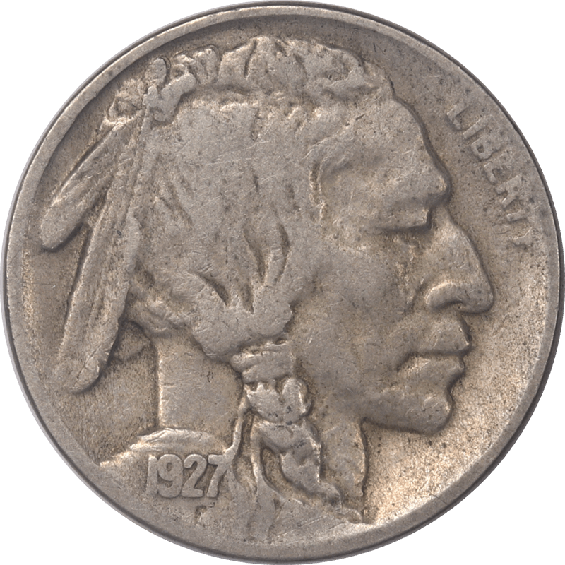 1927-S Buffalo Nickel 5c, Circulated Very Fine - Nice 3/4 Horn