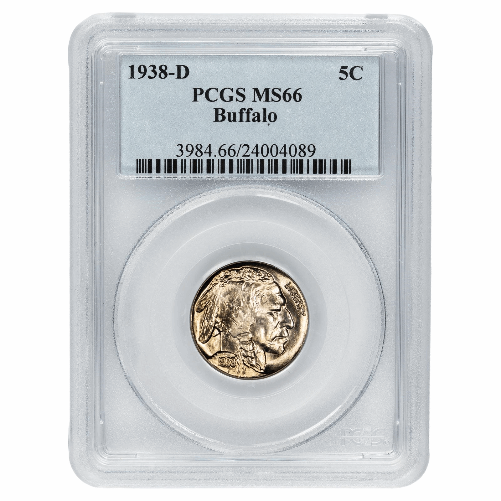 1938-D Buffalo Nickel 5C PCGS MS 66