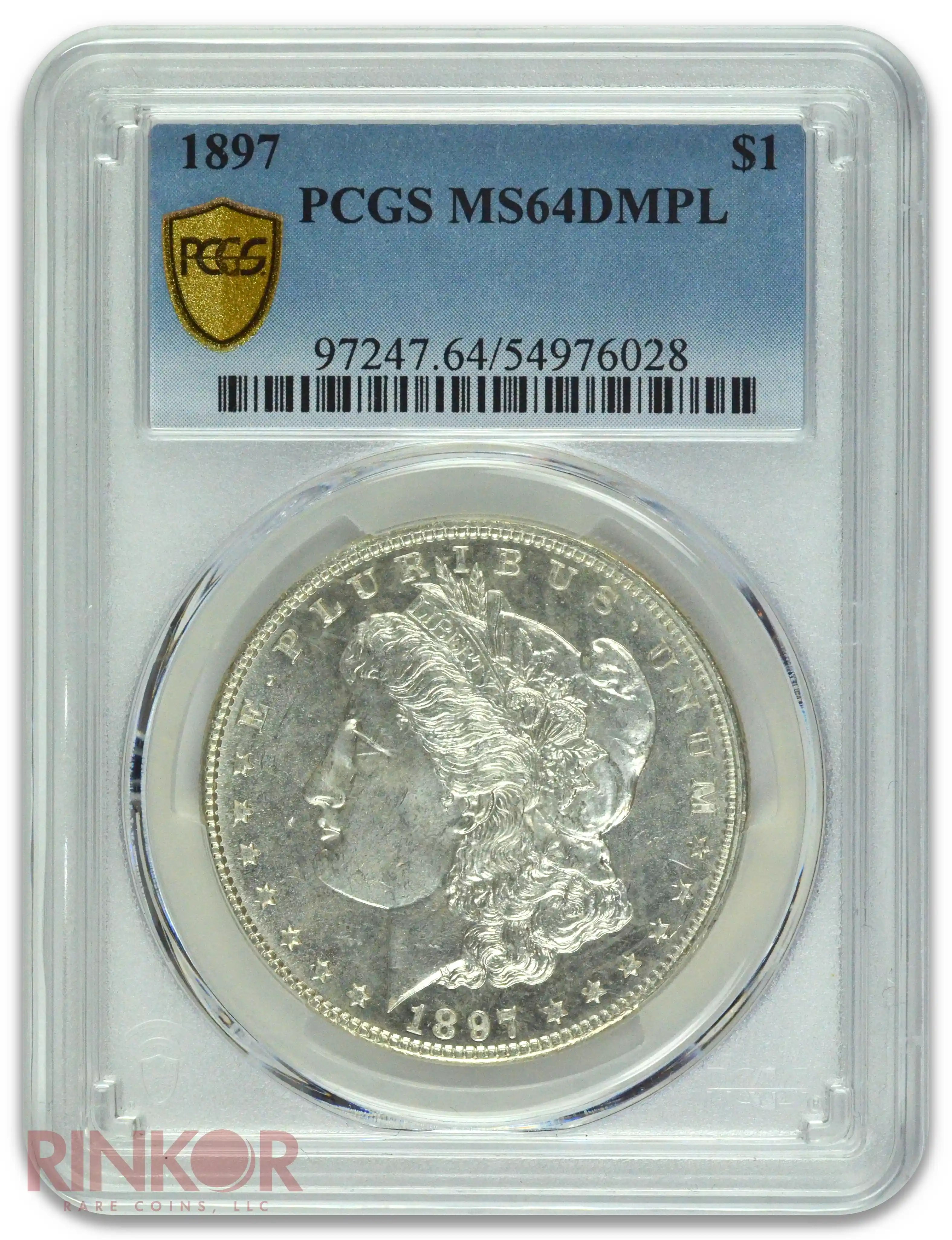 1897 $1 Morgan Dollar PCGS MS 64 DMPL