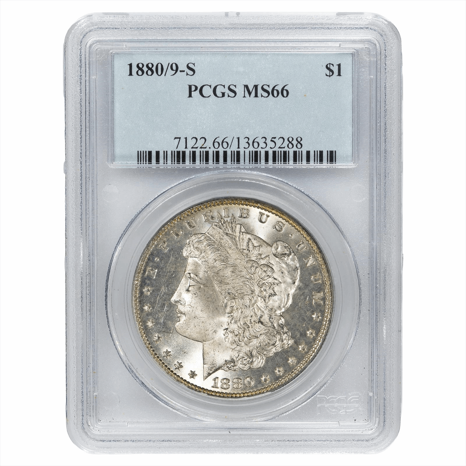 1880/9-S Morgan Silver Dollar $1 PCGS MS 66