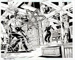 The Fury of Firestorm: The Nuclear Men #19 Page 2 & 3 Artist:  Dan Jurgens (Penciller) ,  Ray McCarthy (Inker) Media Type: Pen and Ink Art Type: Double Page Splash 