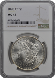 1878 Cc  Morgan Dollar NGC MS 62