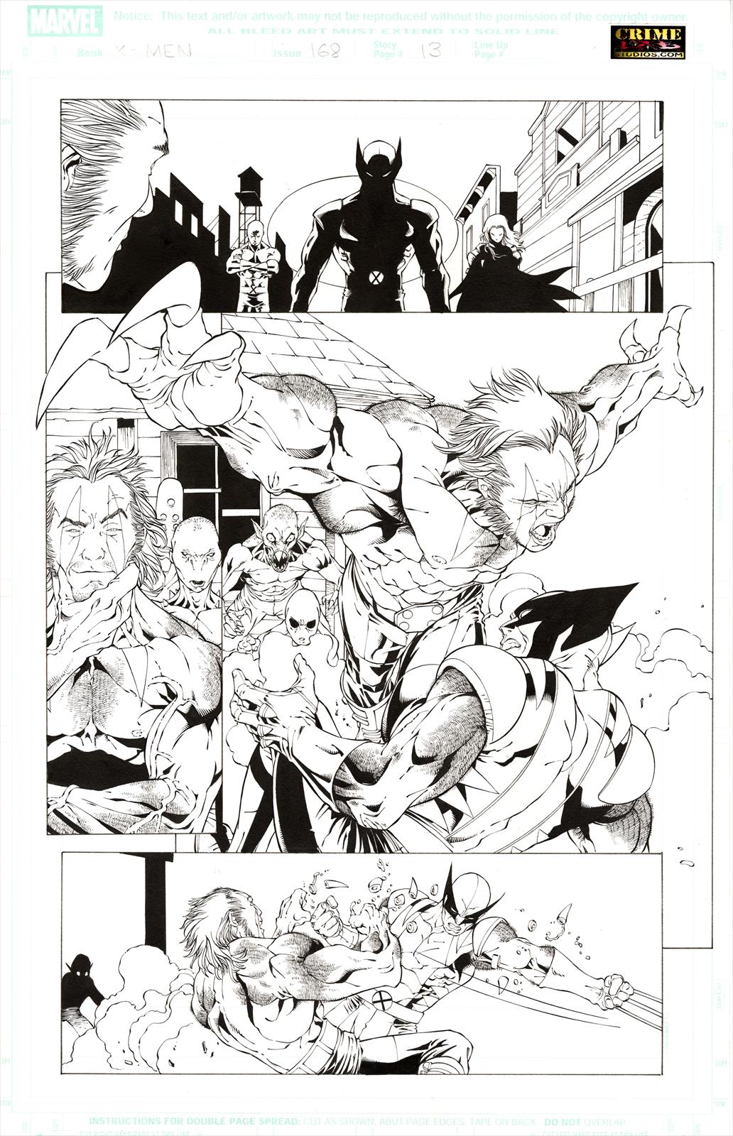 X-Men #168, Page 13 Artist:  Salvador  Larroca (Penciller) Media Type: Pen and Ink Art Type: Interior Page 