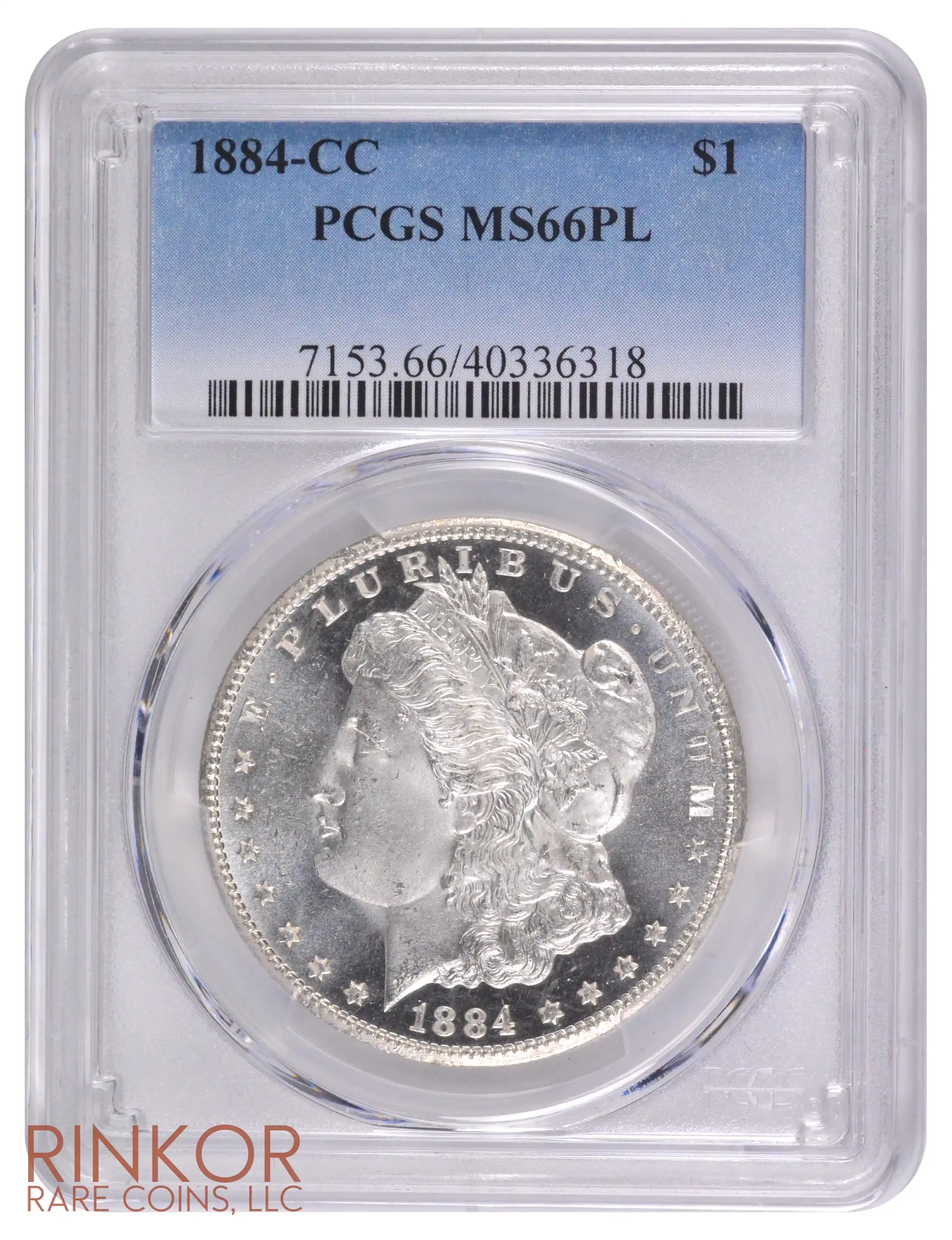 1884-CC $1 PCGS MS 66 PL