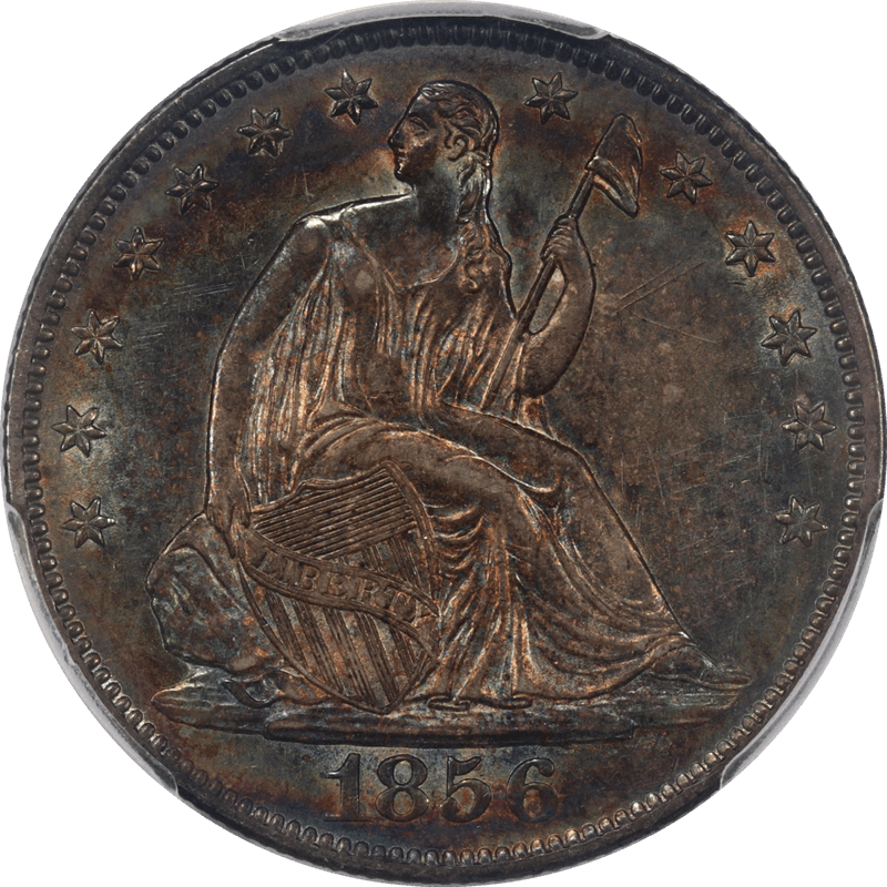 1856-O Seated Liberty Half Dollar 50c PCGS AU58 - Nice Original Coin