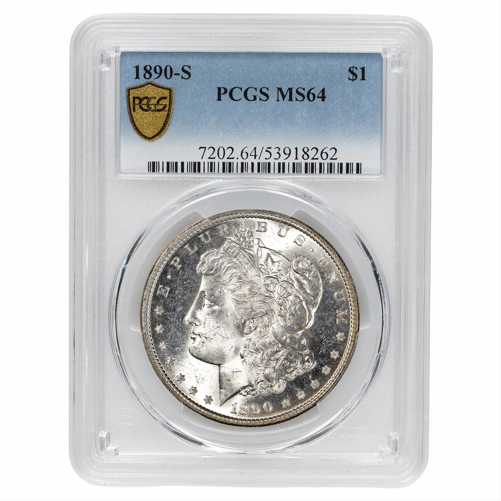 1890-S Morgan Silver Dollar $1 PCGS MS 64