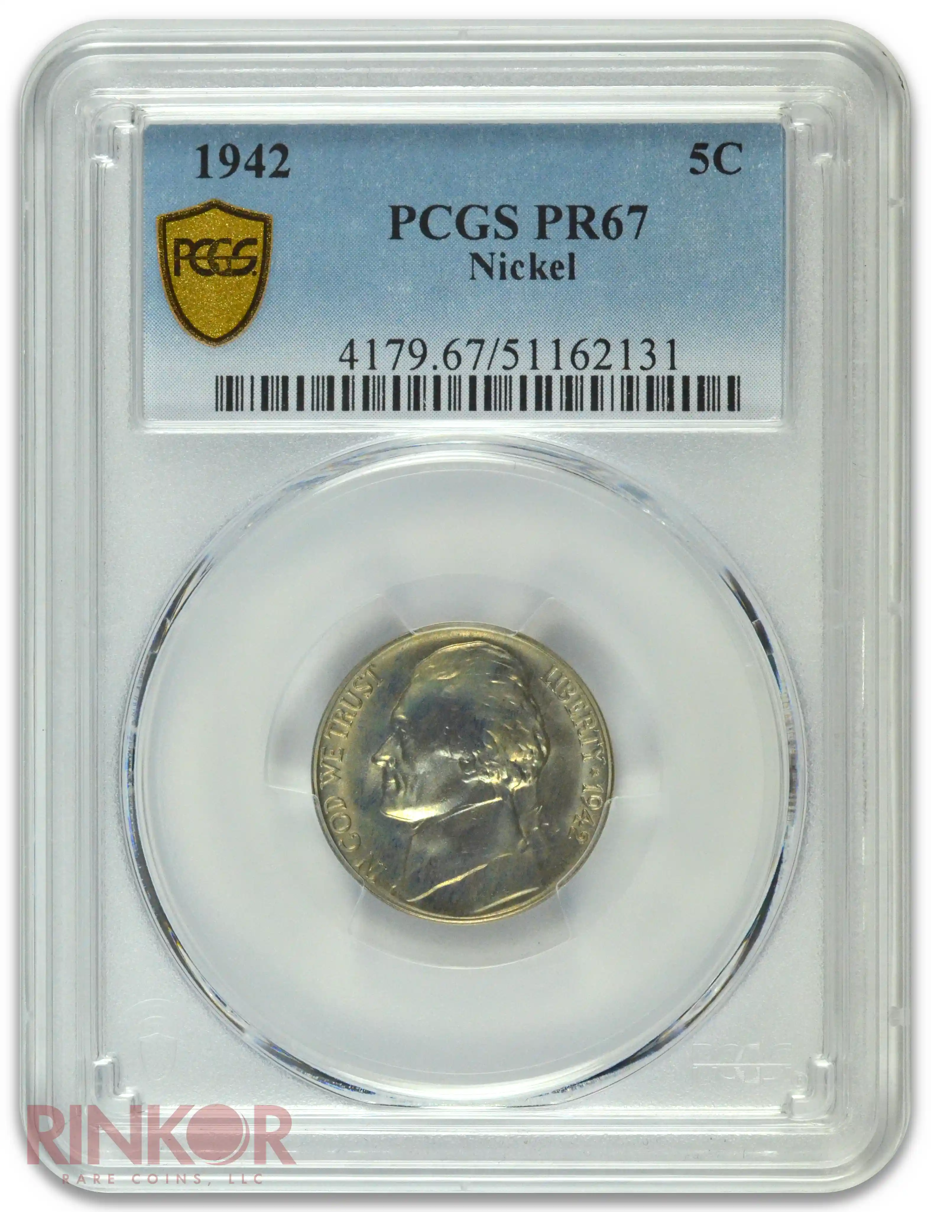 1942 Type 1 Jefferson PCGS PR 67