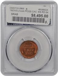 1923-S Lincoln PCGS CAC  MS RD 64 