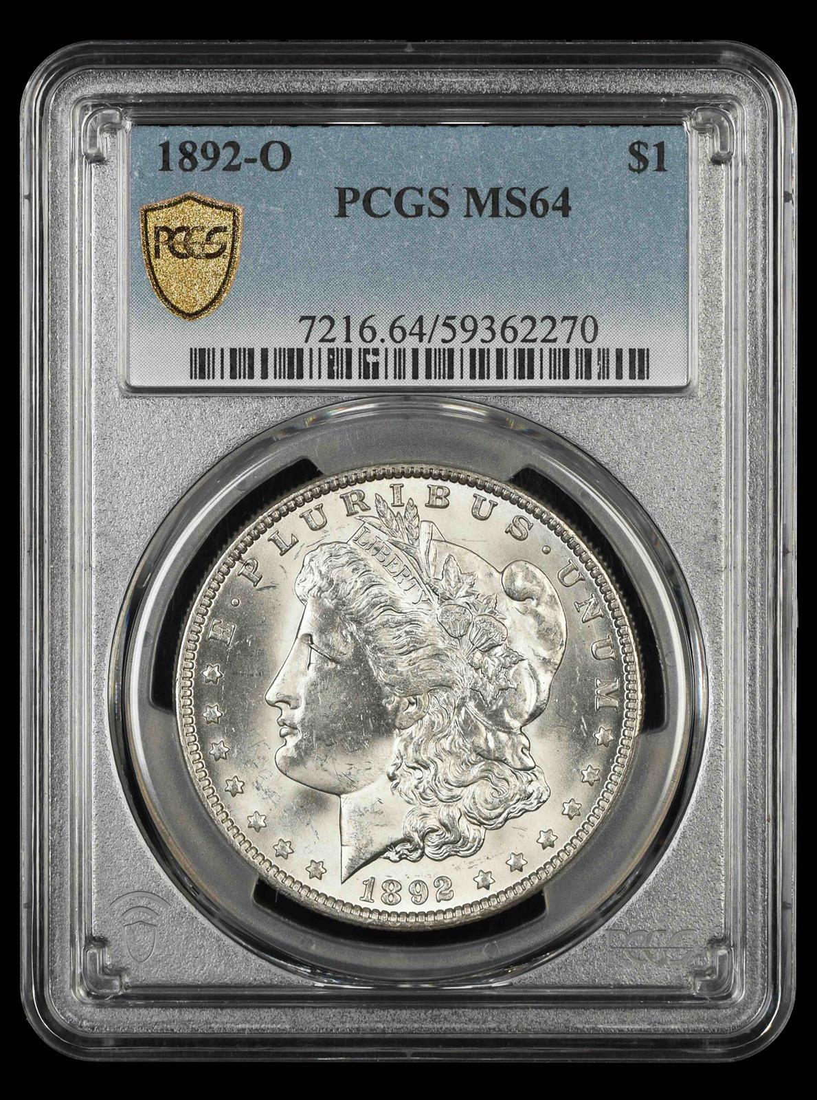 1892 O $1 PCGS MS64