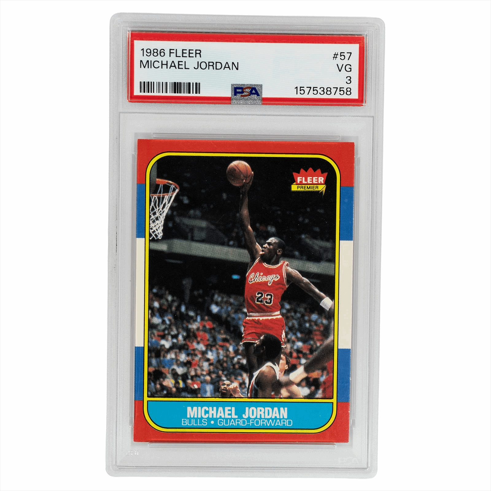 1986 Fleer Michael Jordan #57 RC PSA VG 3