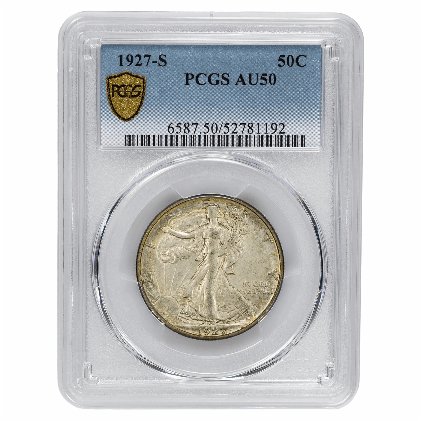 1927-S Walking Liberty Half Dollar 50C PCGS AU 50