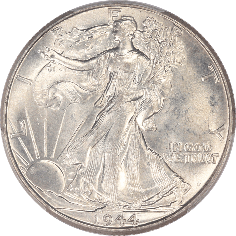 1944 Walking Liberty Half Dollar 50c PCGS MS64 - Nice White Coin