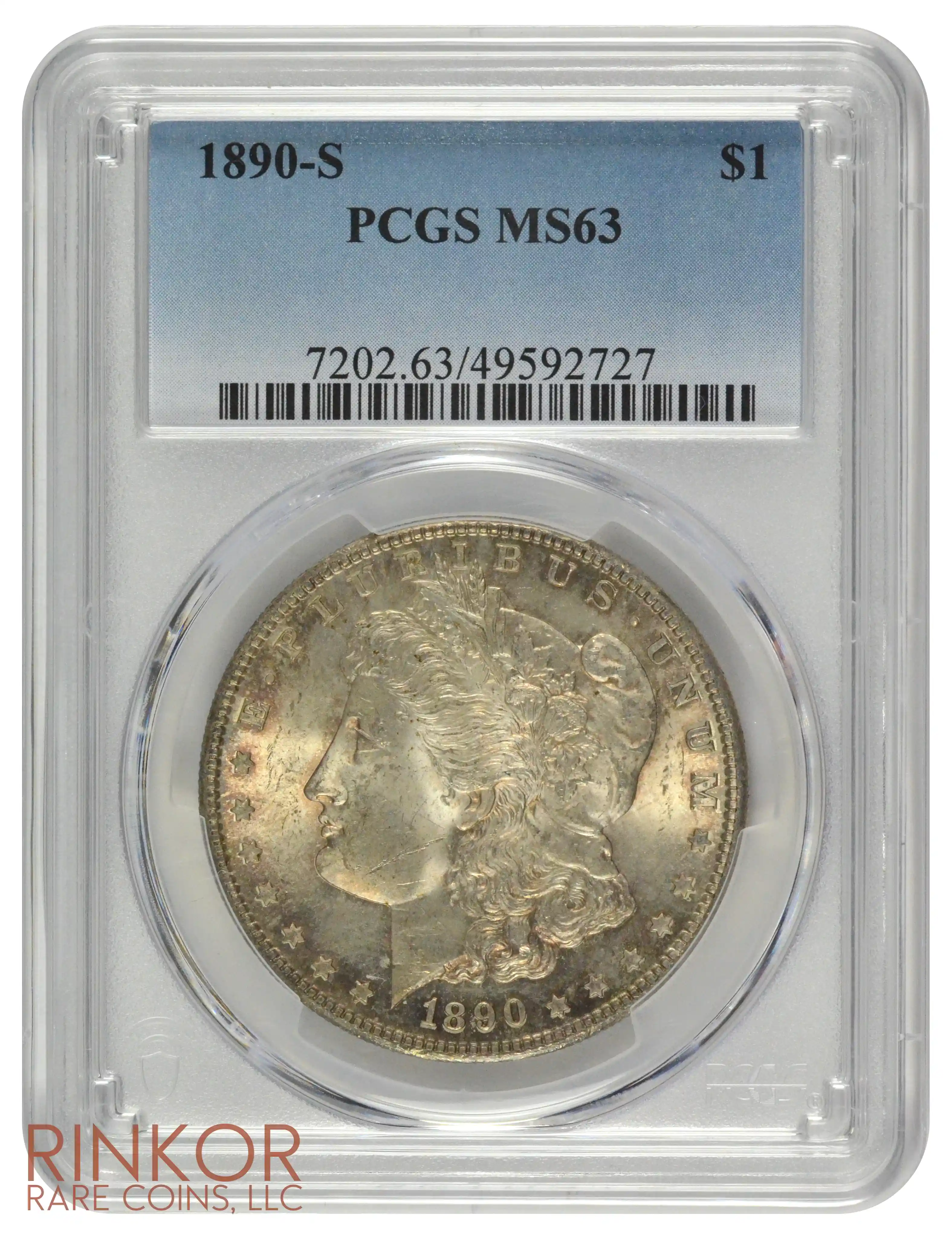 1890-S $1 PCGS MS 63