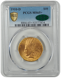 1910-D Indian Head PCGS CAC MS 65+