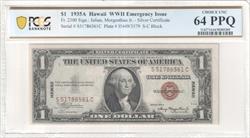 Fr. 2300 1935A $1 Hawaii WWII Emergency Issue Silver Cert. PCGS 64 PPQ 