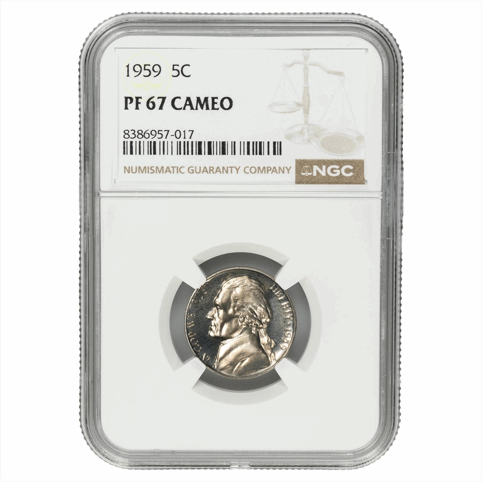 1959 Jefferson Nickel 5C NGC PF 67 CAM