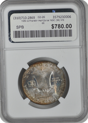 1950 D Franklin Half Dollar NGC (99) MS 66