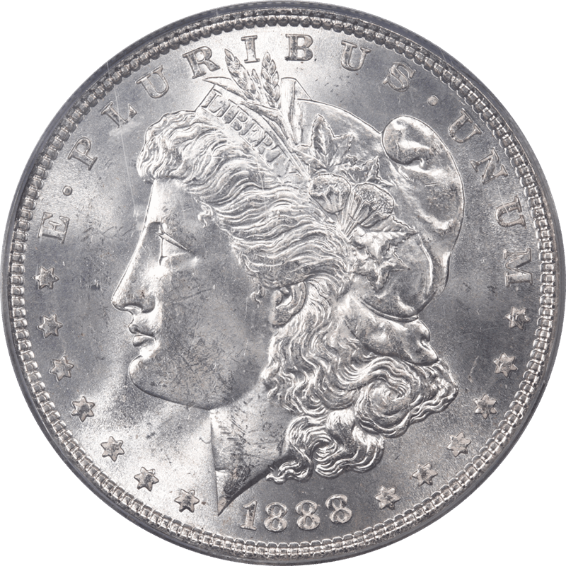 1888 Morgan Silver Dollar $1 PCGS MS64  CAC - Nice White Coin, OGH