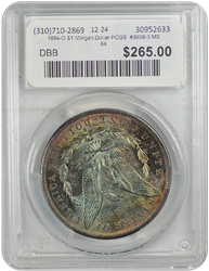 1884-O $1 Morgan Dollar PCGS  #3608-3 MS64