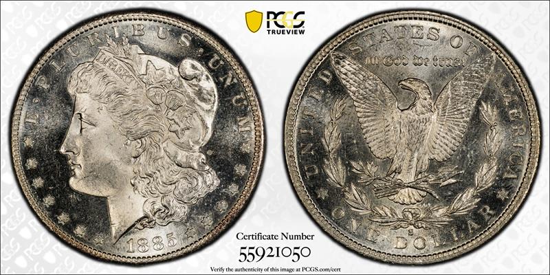 1885-S $1 PCGS MS 65