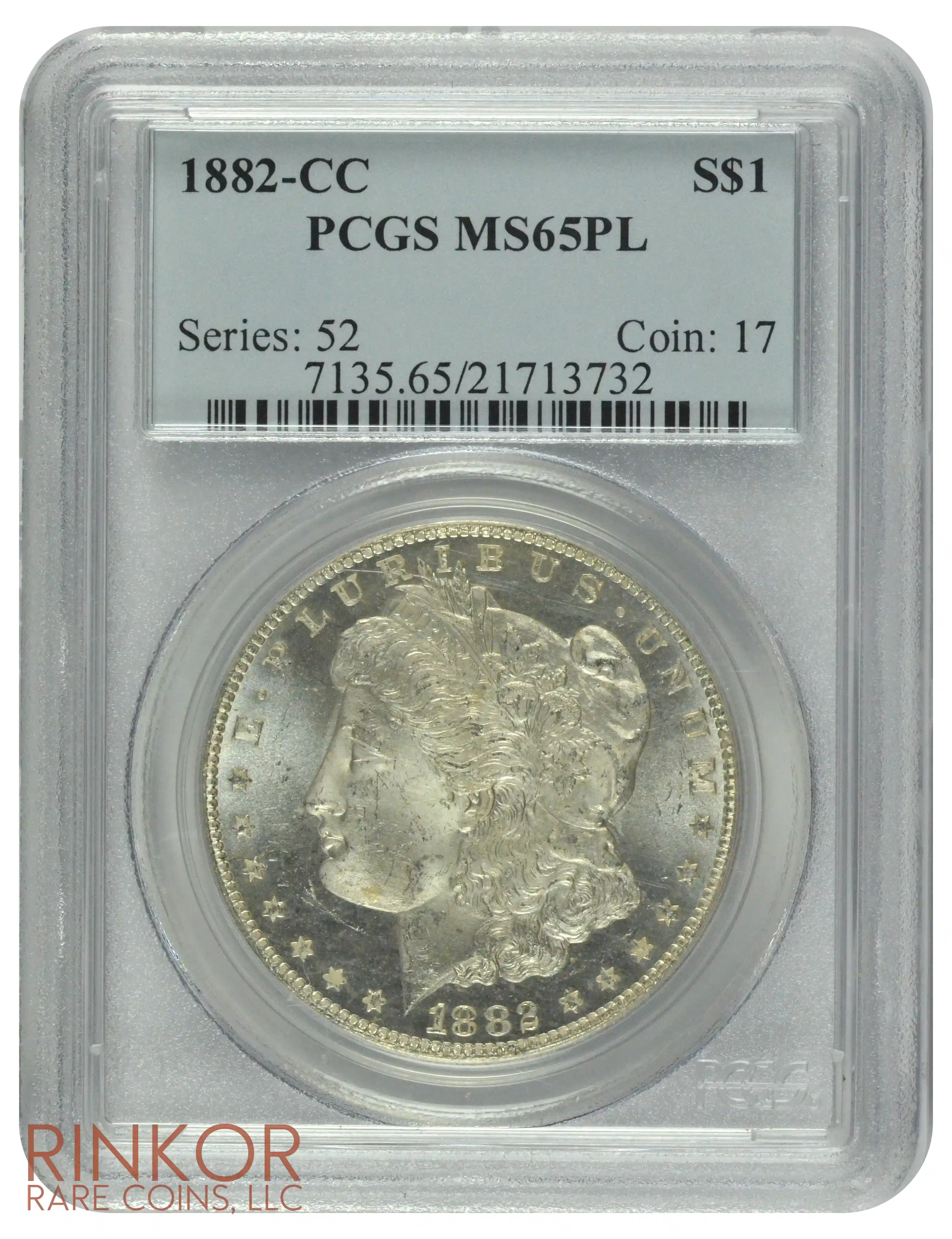 1882-CC $1 PCGS MS 65 PL