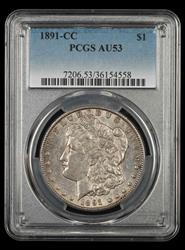 1891-CC $1 PCGS AU-53