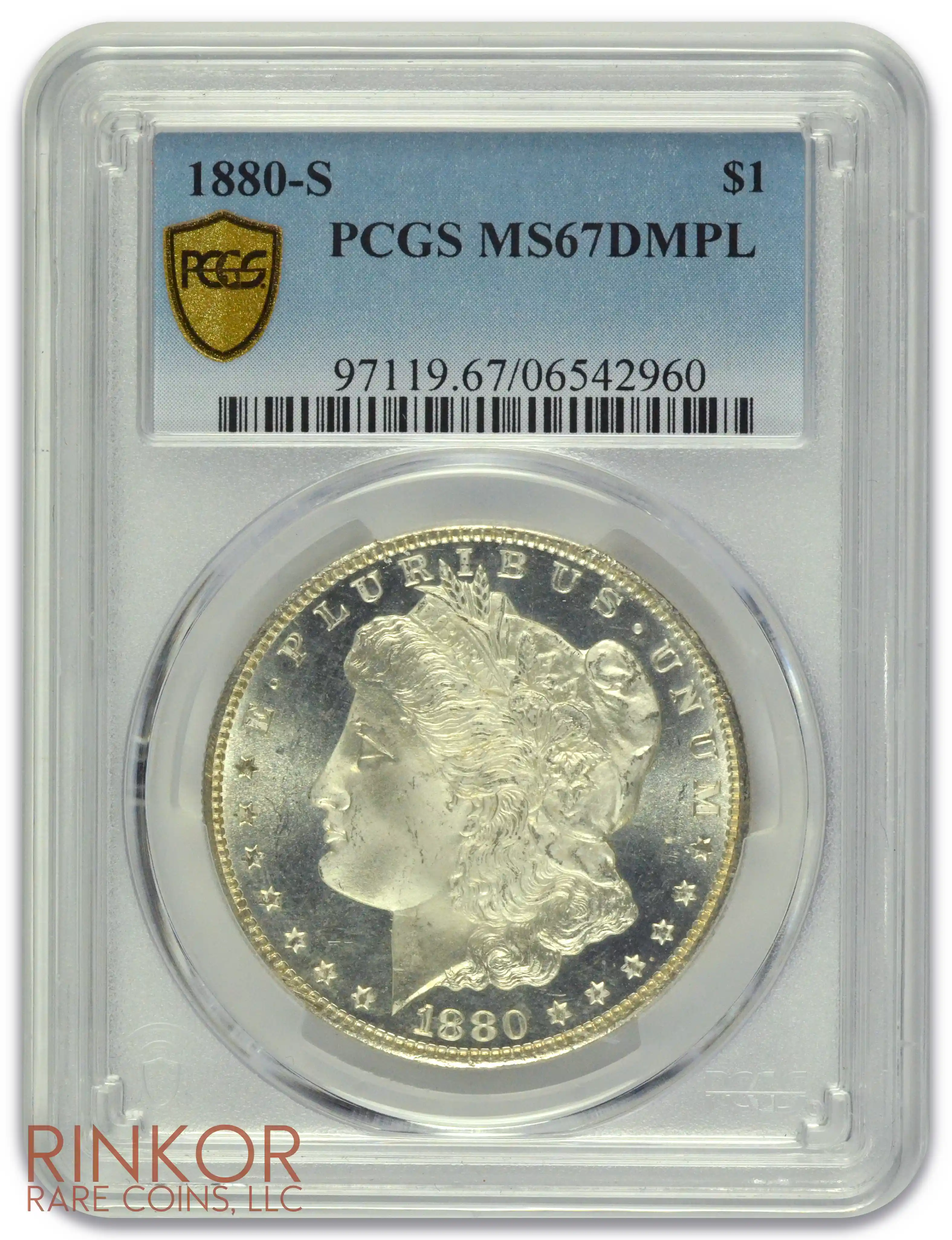 1880-S $1 PCGS MS 67 DMPL