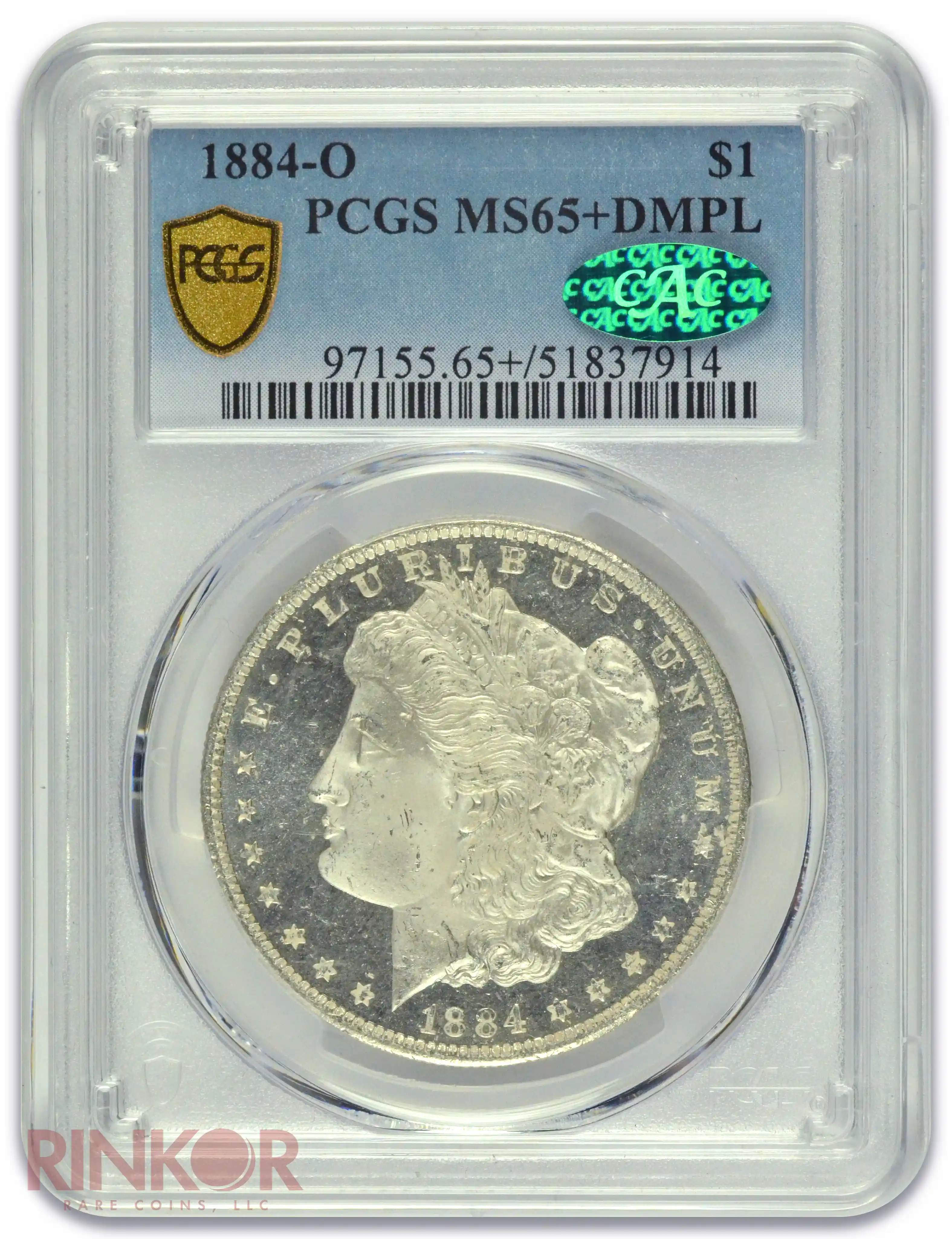 1884-O $1 Morgan Dollar PCGS MS 65+ DMPL CAC