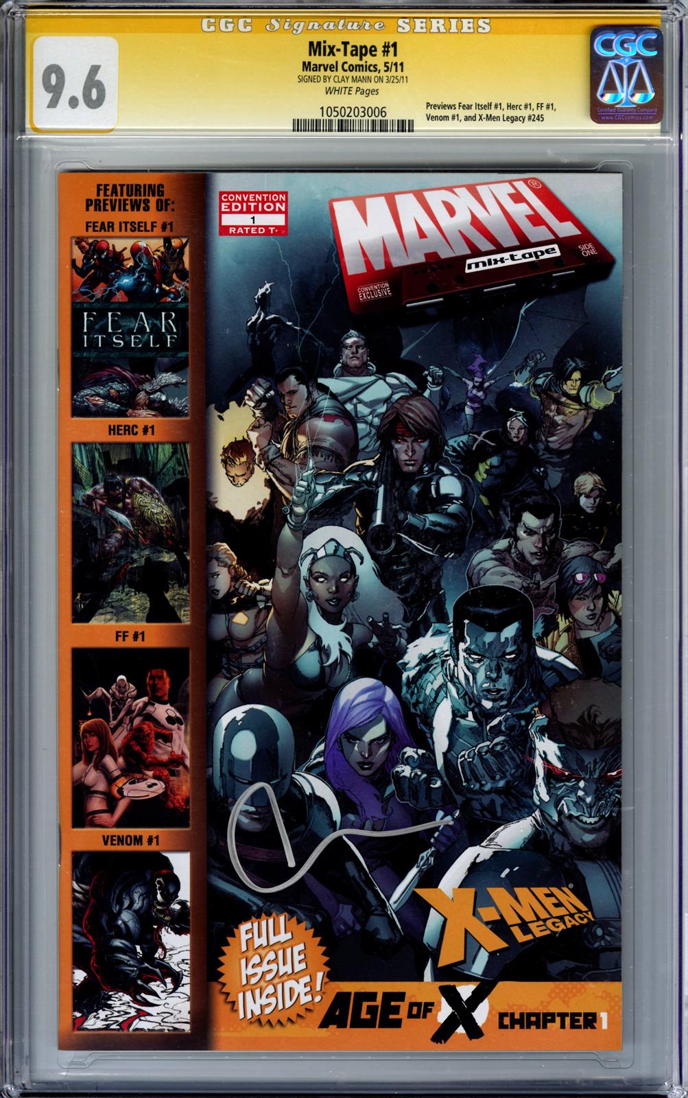 Mix-Tape #1 Marvel Comics 5/11 Signed by Clay Mann CGC Signature Series 9.6